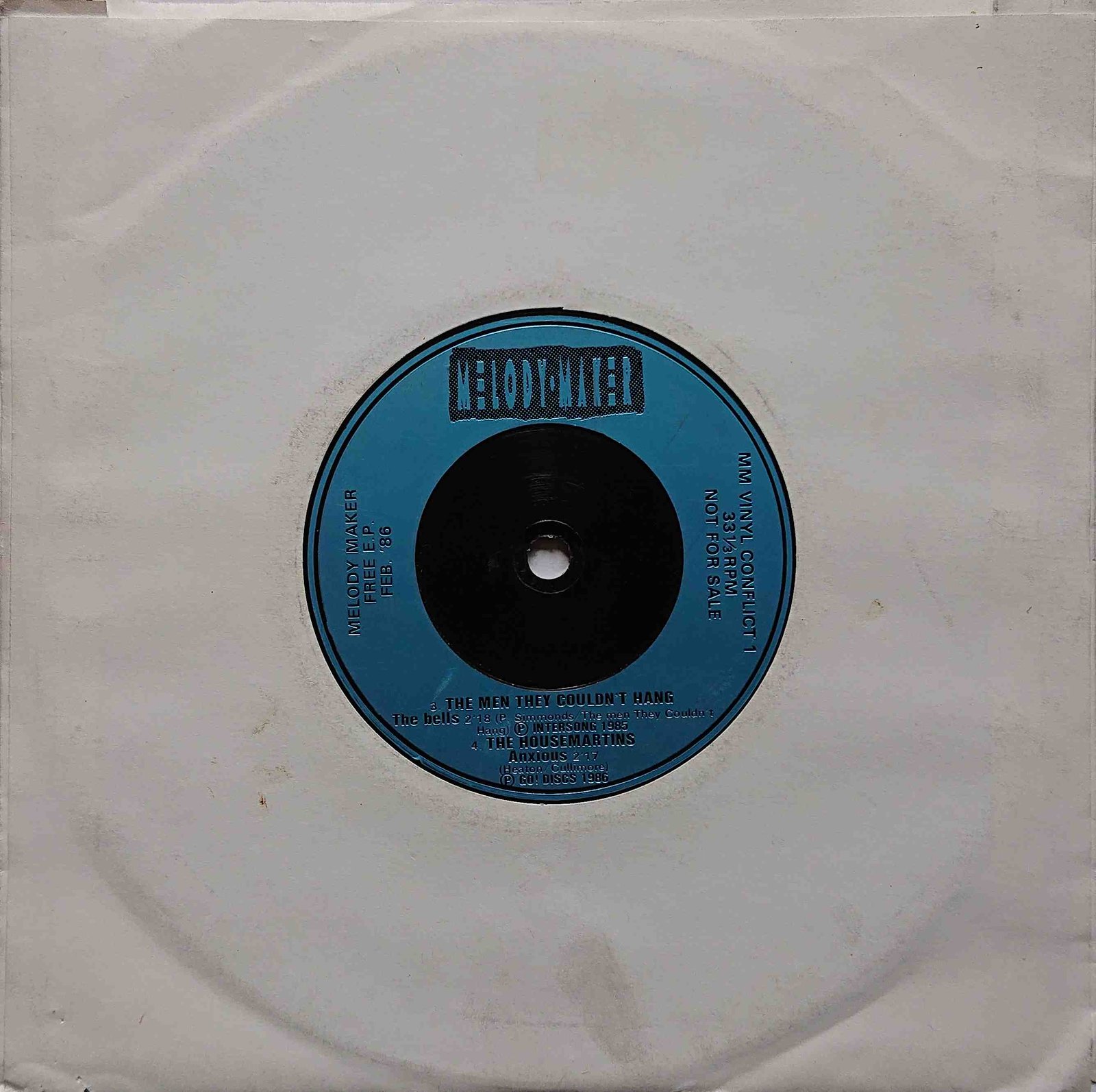 MMVC 1 Melody Maker free e. p. Various  Back cover of MMVC 1